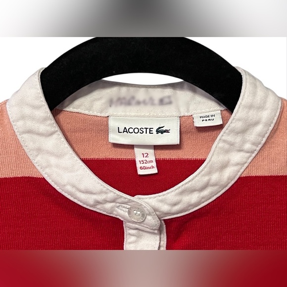 Kids Lacoste Striped Long Sleeve Shirt – Size 12 (152 cm) - Picture 3 of 7